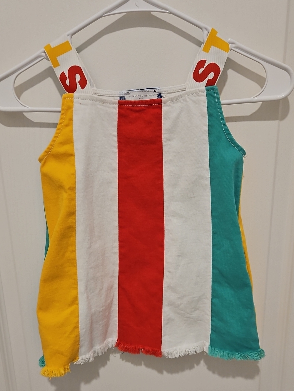 Stella McCartney Kids Striped Tank Top - Red, Yellow, Teal & White 3